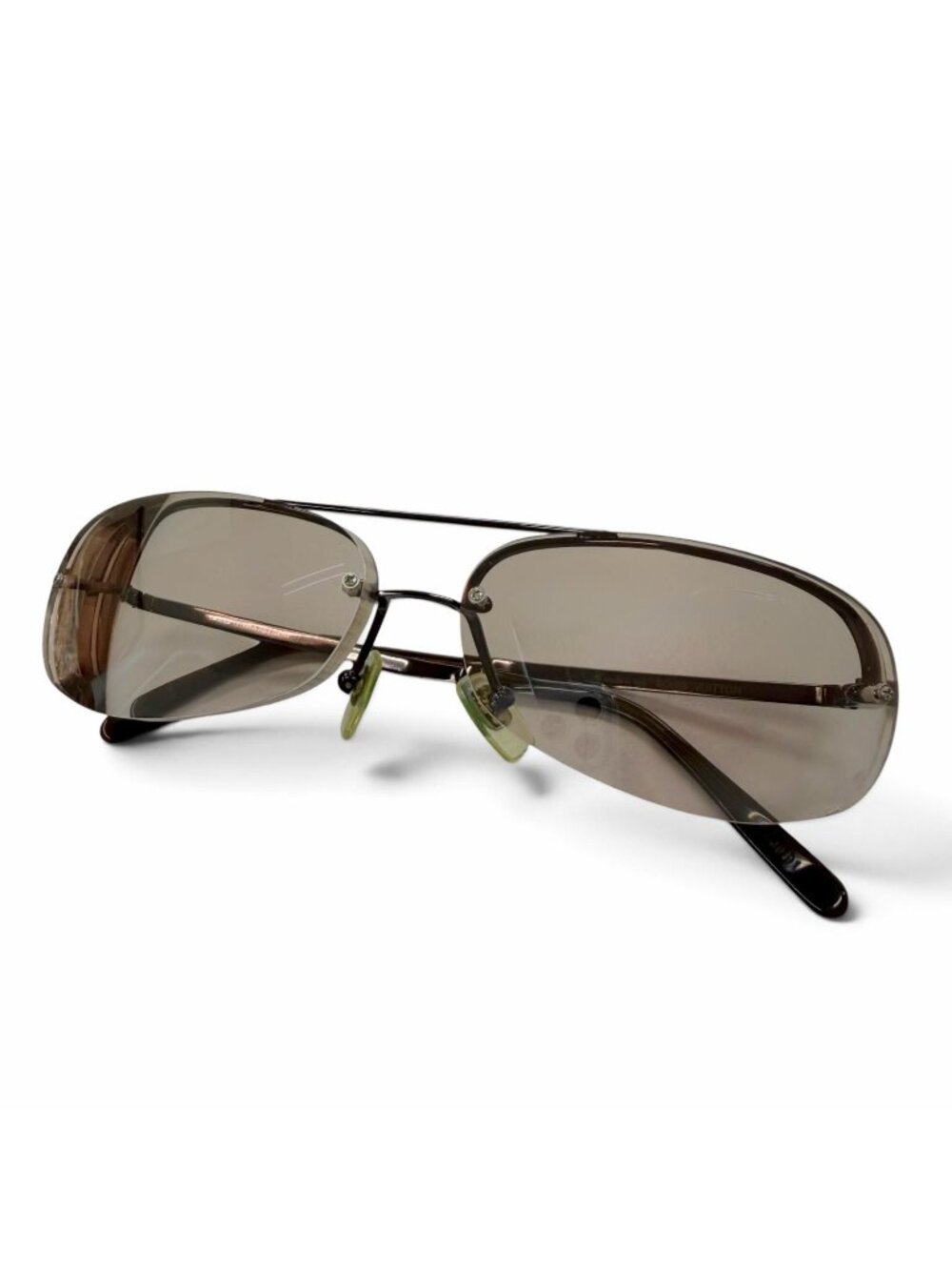 Louis Vuitton Damier Socore Two Bridge Half Rim Eyewear Sunglasses Brown